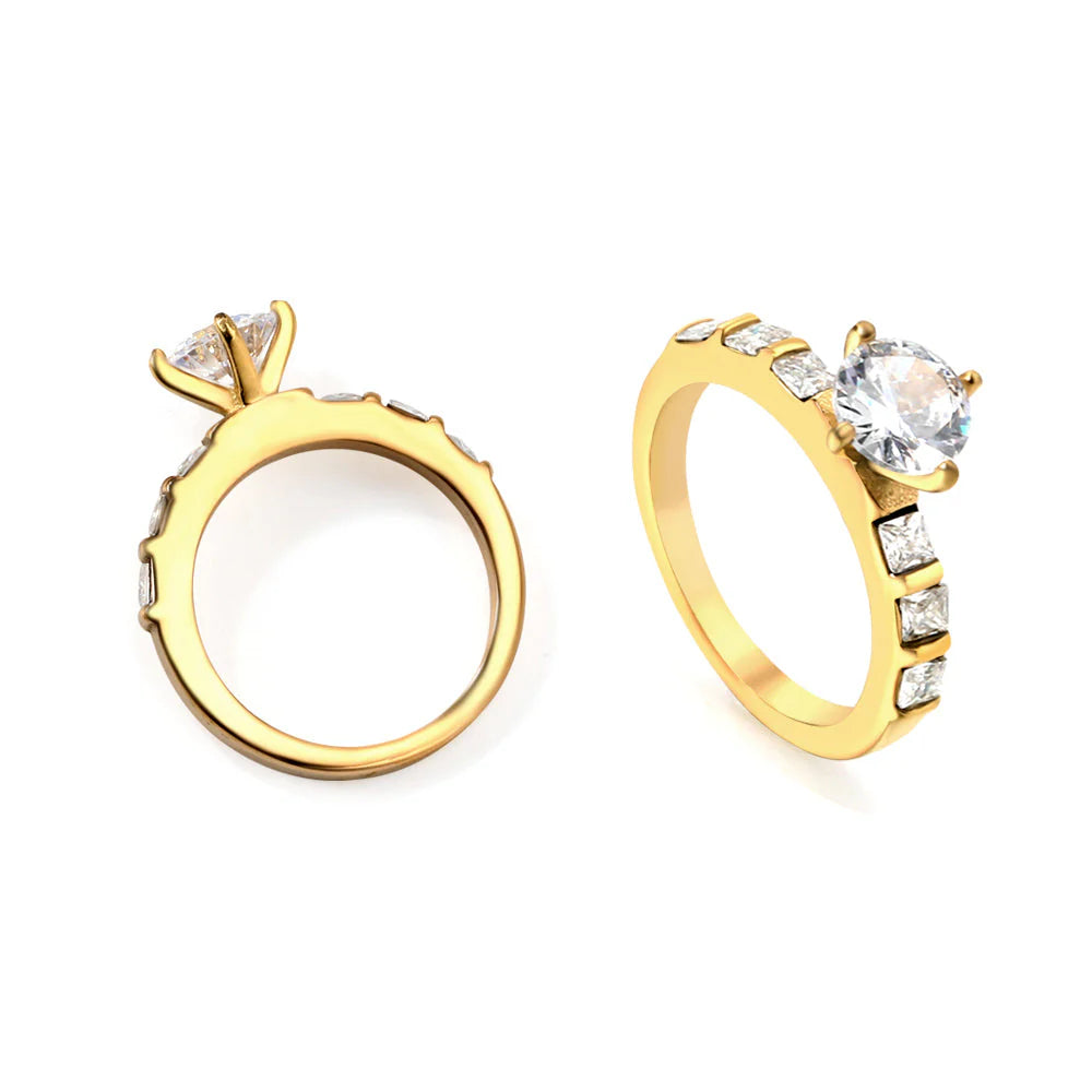 Anello francese di lusso, leggero, romantico, con micro diamanti e zirconi incastonati, versatile, classico, alla moda.