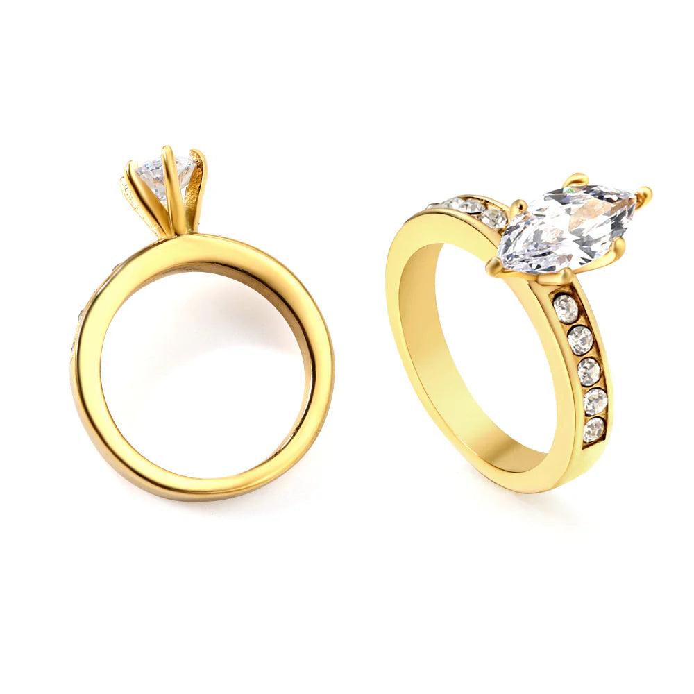Anello da donna con quattro artigli in zirconi, acciaio inossidabile, oro 18 carati, design di nicchia, senso retrò, temperamento, rete, gioielli rossi