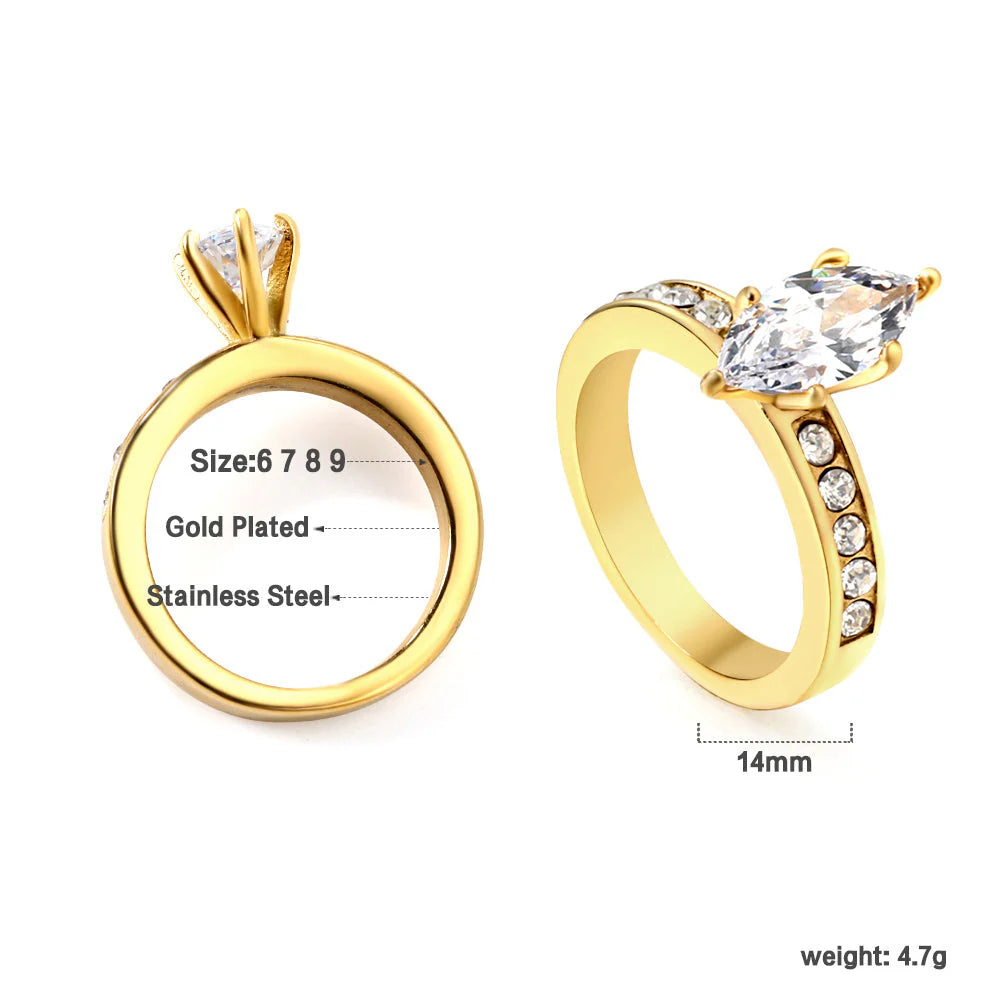 Anello da donna con quattro artigli in zirconi, acciaio inossidabile, oro 18 carati, design di nicchia, senso retrò, temperamento, rete, gioielli rossi