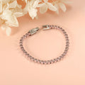 Bracciale ovale bianco/rosa con chiusura a moschettone, 17 cm, acciaio/oro
