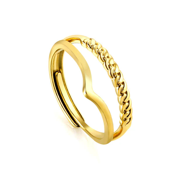 Anello regolabile con apertura geometrica a forma di V personalizzata
