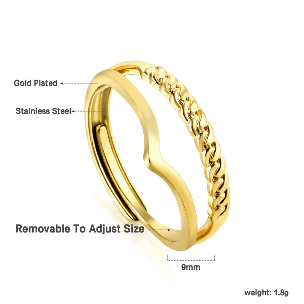 Anello regolabile con apertura geometrica a forma di V personalizzata