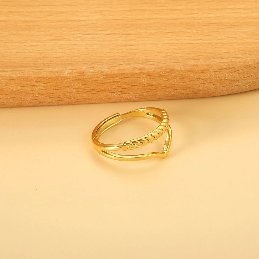 Anello regolabile con apertura geometrica a forma di V personalizzata