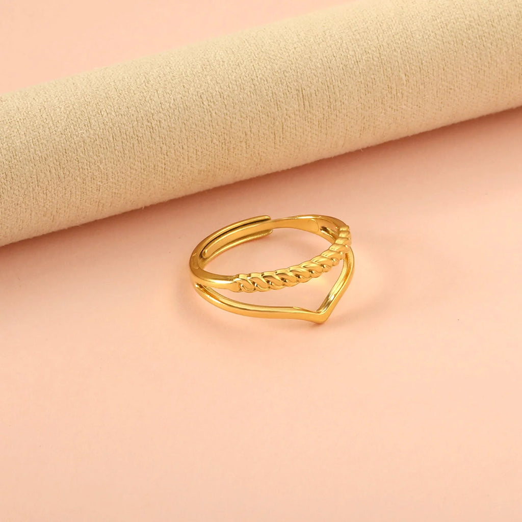 Anello regolabile con apertura geometrica a forma di V personalizzata