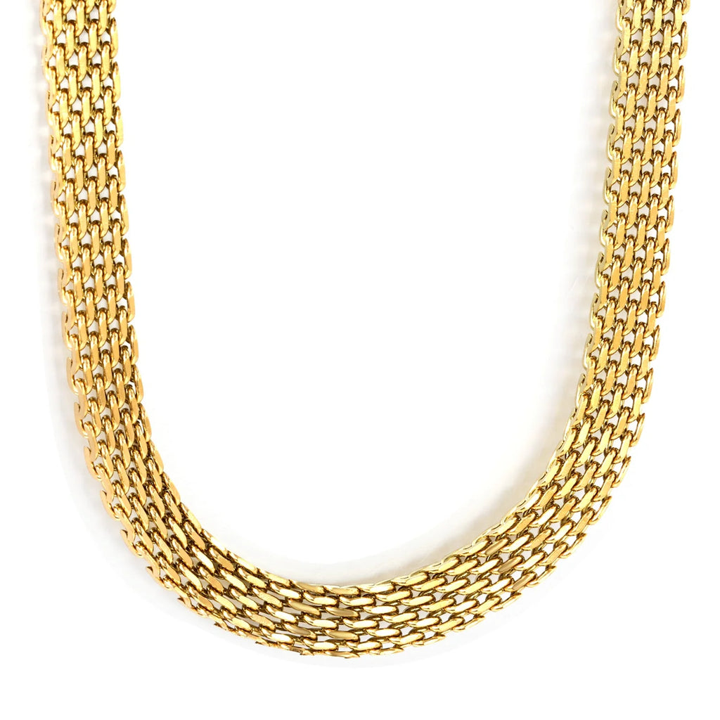Collana a catena abbinata in maglia intrecciata 7,9 mm*36+5 cm