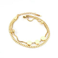 Braccialetti decorativi a forma di cuore per signore in acciaio dorato, bracciale a catena spessa per ragazze, regalo di San Valentino.