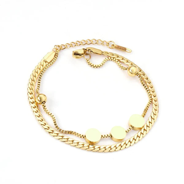 Braccialetti decorativi a forma di cuore per signore in acciaio dorato, bracciale a catena spessa per ragazze, regalo di San Valentino.