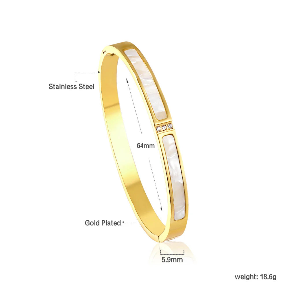 Bracciale con diamanti e due incastonature a conchiglia