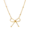 Collana con ciondolo a forma di fiocco placcato in oro 18 carati