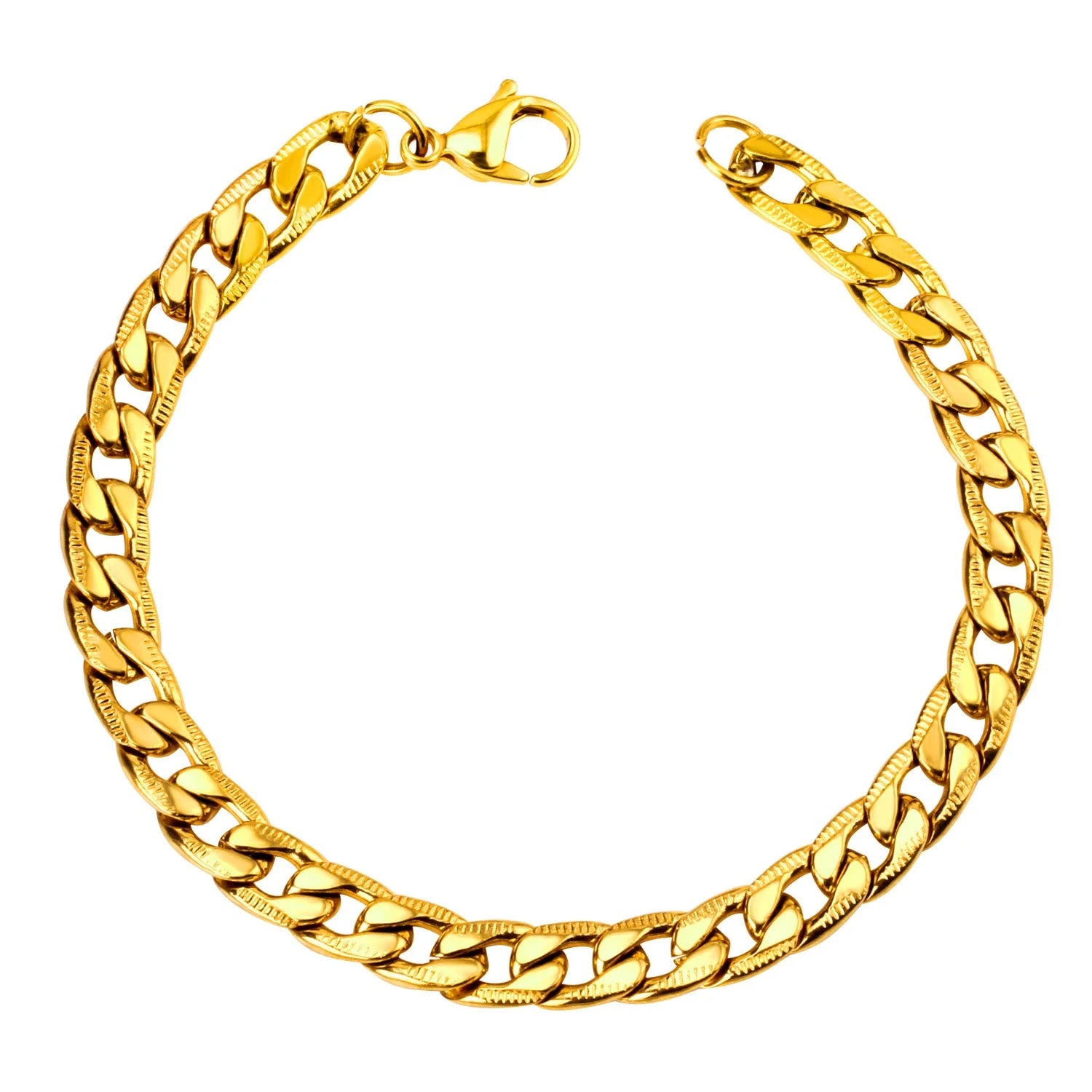 Bracciale rigido ASON da 8 mm in acciaio inossidabile con strisce,