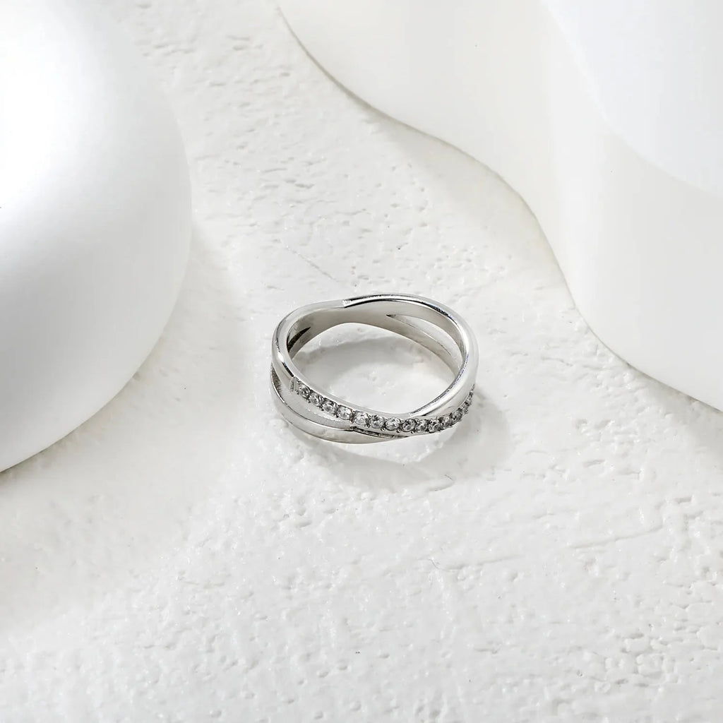Anello singolo in acciaio/acciaio 6 Anello a doppio strato Regalo di Natale
