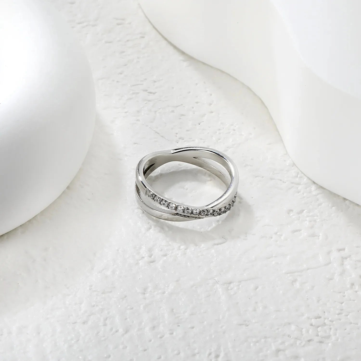 Anello singolo in acciaio/acciaio 6 Anello a doppio strato Regalo di Natale