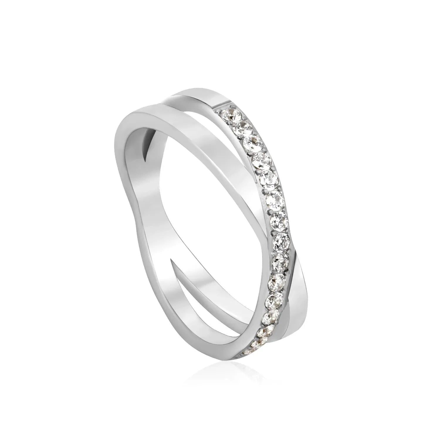 Anello singolo in acciaio/acciaio 6 Anello a doppio strato Regalo di Natale